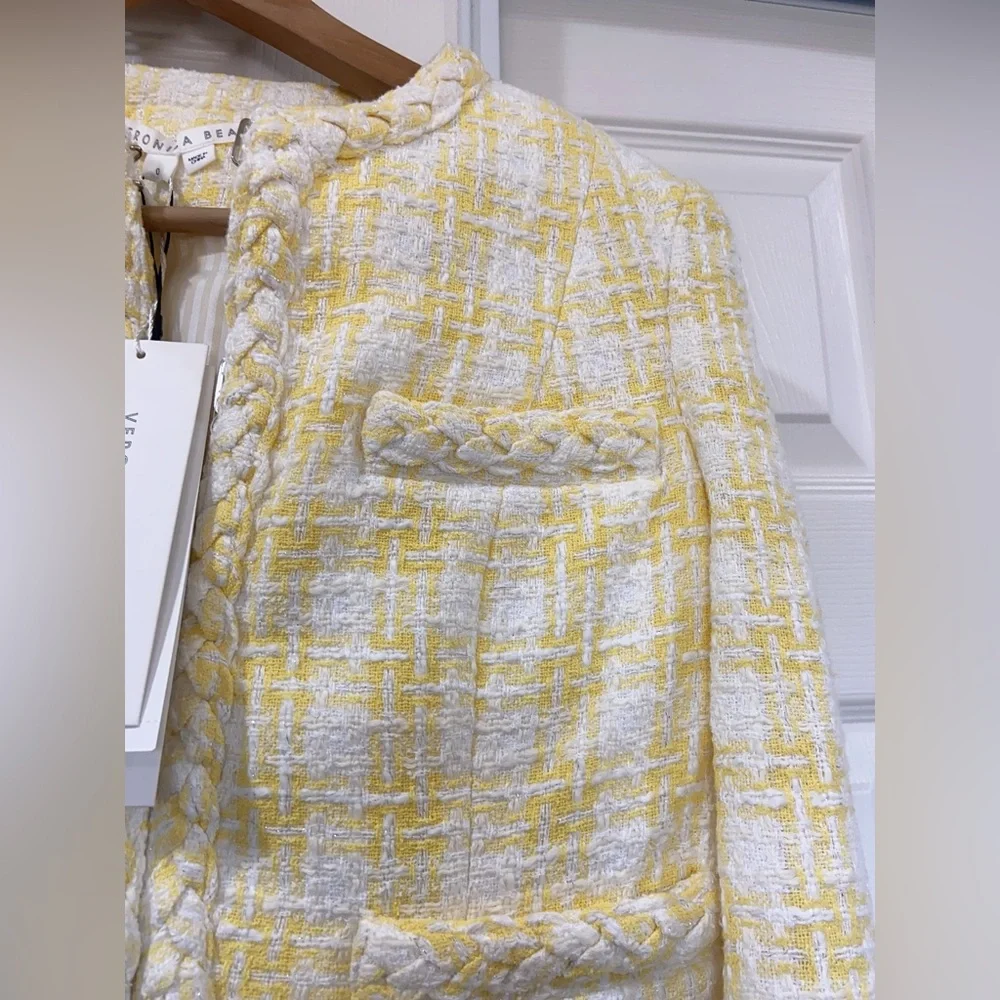 NWT $698 Veronica Beard Bryne Tweed Open-Front Jacket Blazer Jacket - Picture 13 of 15